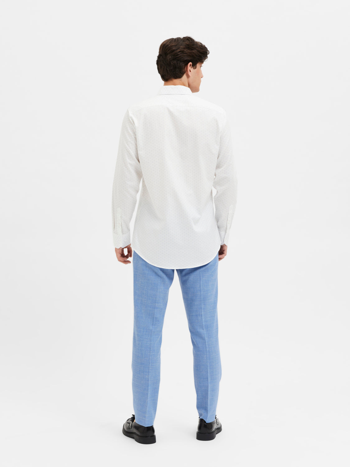 SLHSLIMSOHO-ETHAN-AOP Shirts - Cloud Dancer